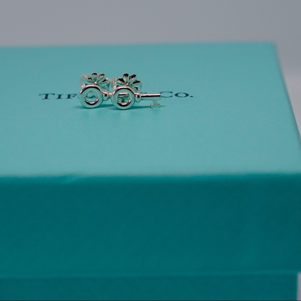 Authentic Tiffany & Co mini Key stud earrings